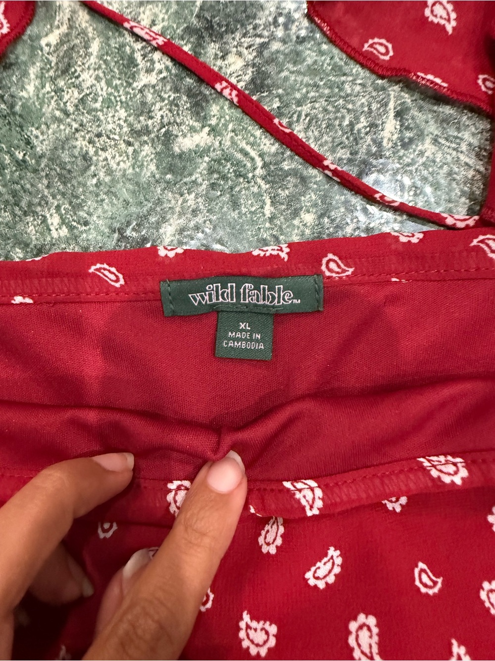 Set! Women's Flyaway Bandana Tank Top & Skirt- Wild Fable Red Paisley XL NWT - Picture 6 of 16